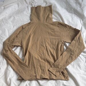 Los Angeles Apparel Tan Turtleneck Long Sleeve Top
